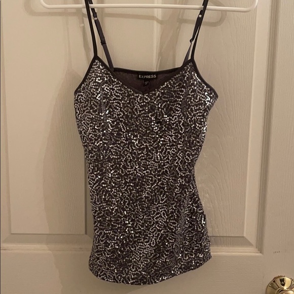 Silver sequin tank top from express - Picture 4 of 4